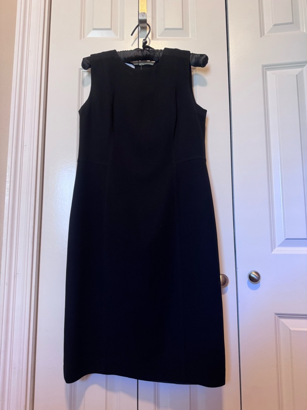 Calvin Klein Sheath Dress 8 Petite Black Sleeveless Career Work Office LBD